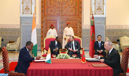 HM King and the head of the Ivorian state chaired the signing of several cooperation agreements