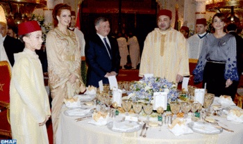 Morocco King offers an official dinner to his ounterpart king of Jordan