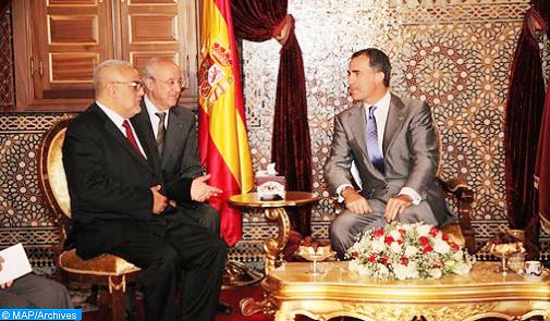 The King of Spain Felipe VI receives in Madrid Abdelilah Benkirane