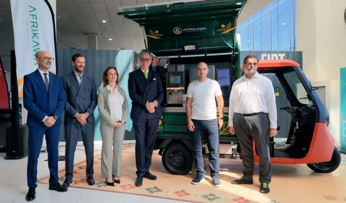 Stellantis Morocco Transforms the Electric Fiat Tris into a Mobile Café with Afrikawa